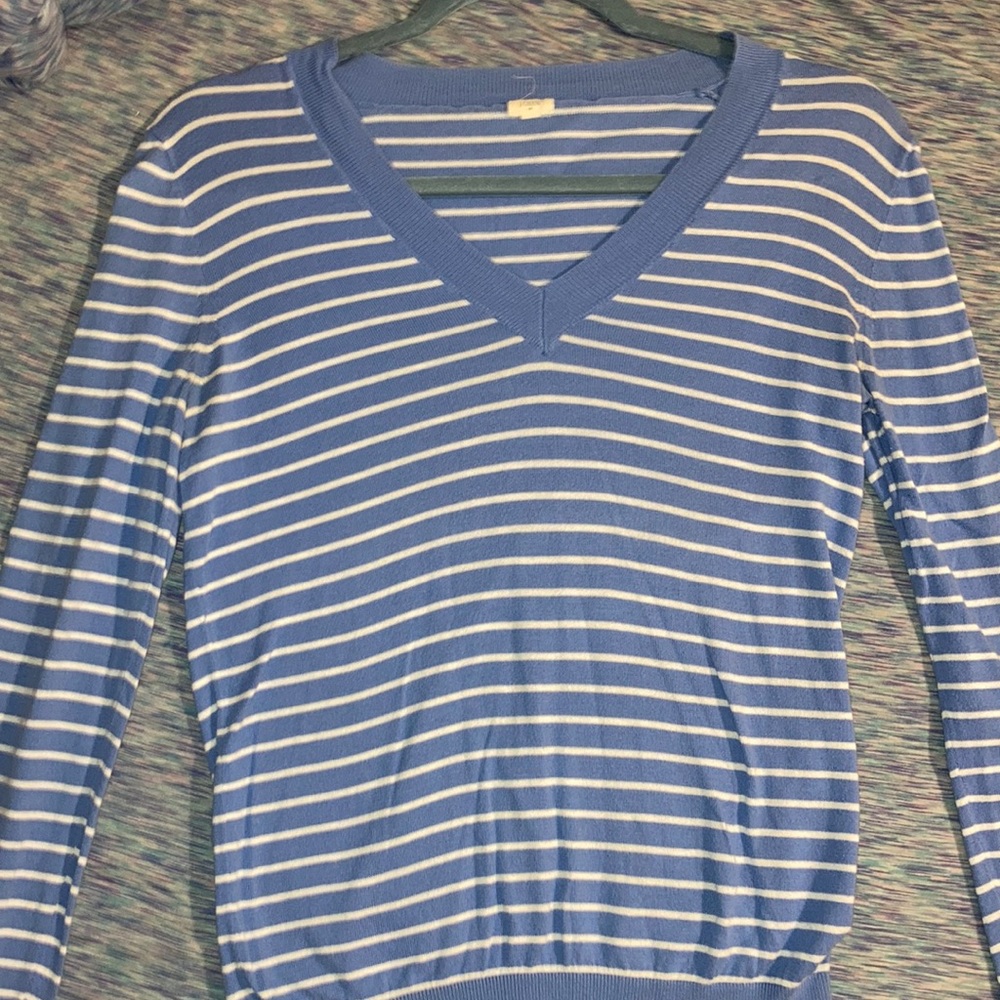 J.crew blue striped shirt